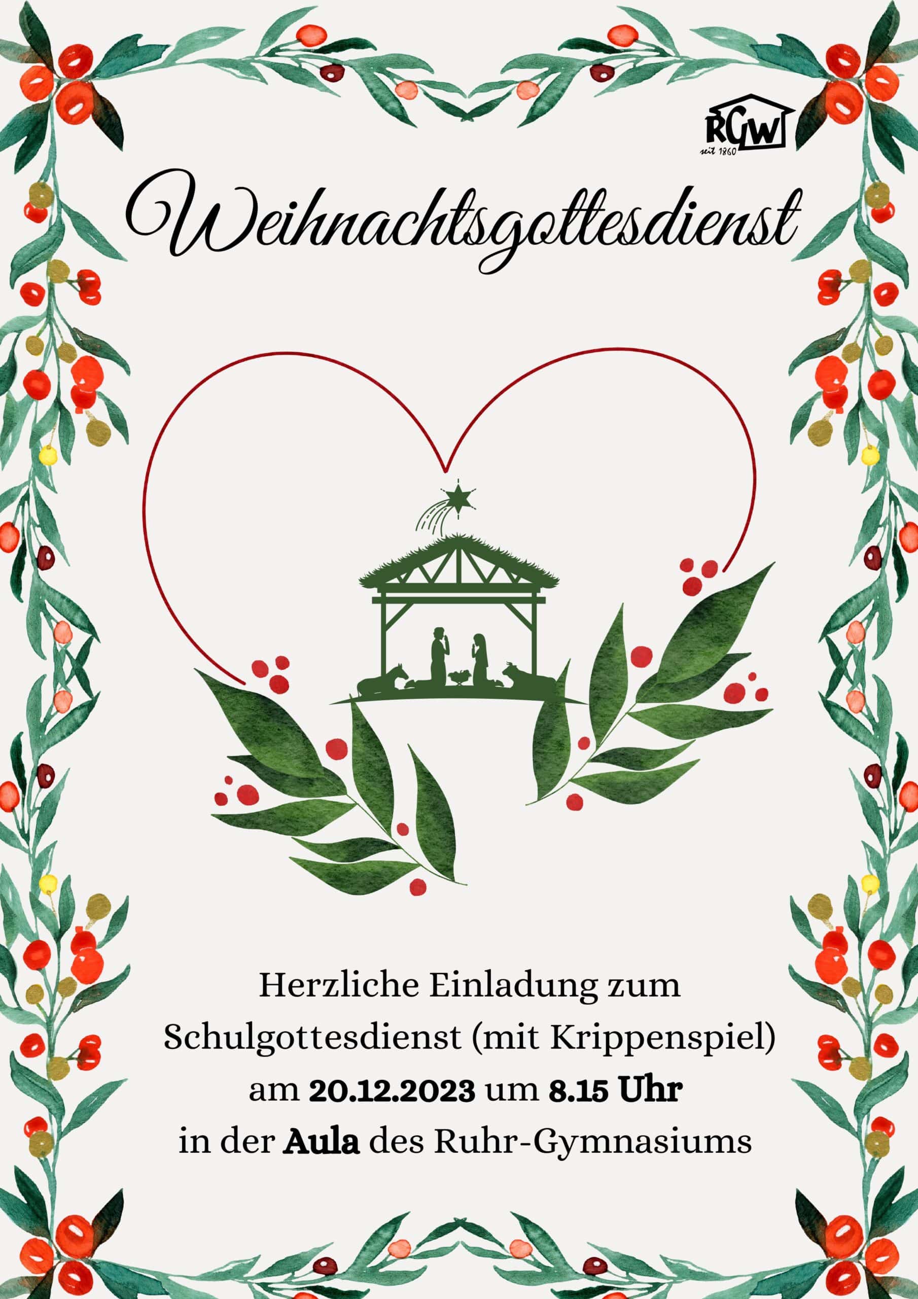 RuhrGymnasium Witten Weihnachtsgottesdienst